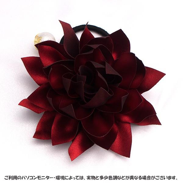 とげとげサテンフラワーのヘアゴム 3color h-469 : 手芸材料ヘアアクセ
