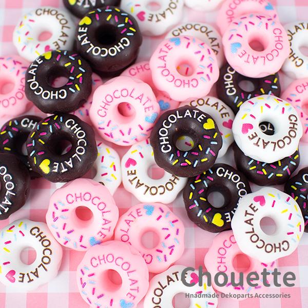 デコパーツ キッズ 子供 カラフルドーナツ ２個 ハンドメイド 手芸材料 ヘアアクセサリー 女の子 パーツ Pt 12b ご注文で当日配送 ベビー ポイント消化
