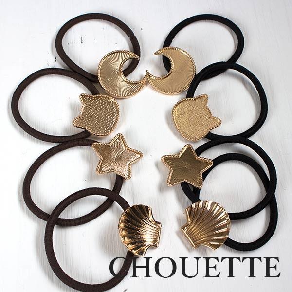 ヘアゴム レジン枠 台座 月 シェル 星 猫 10個 ハンドメイド 手芸材料