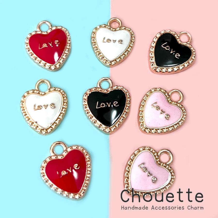 チャーム ハート LOVE 英字 バッグチャーム 可愛い 2個入り ピアス