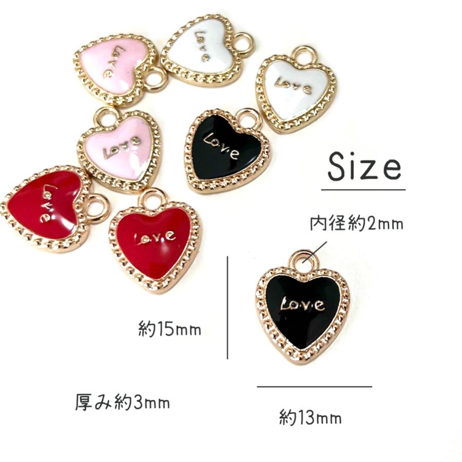 チャーム ハート LOVE 英字 バッグチャーム 可愛い 2個入り ピアス 