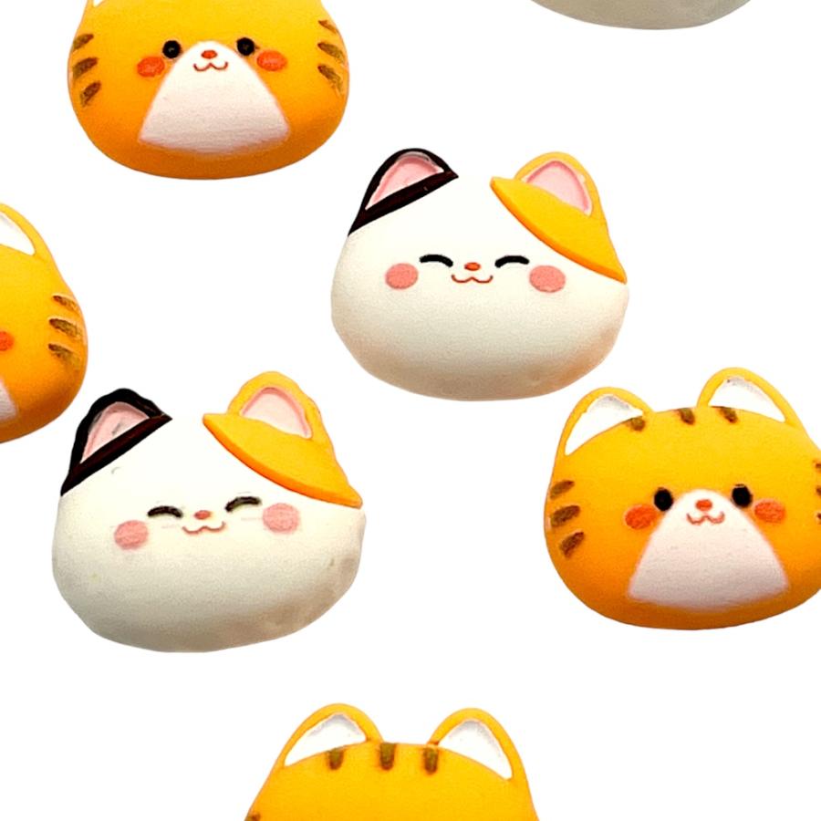 デコパーツ きつね ネコ アクリル 三毛猫 動物 2タイプ 同タイプ4個