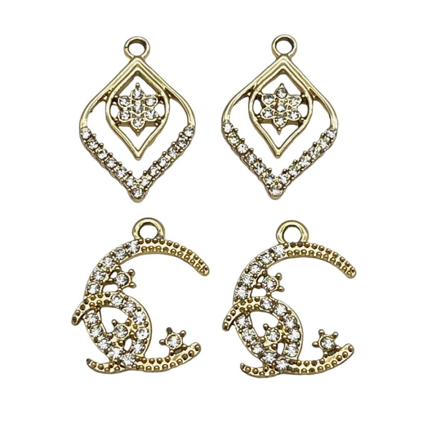 チャーム キラキラ デザイン ひし形 月 ピアス ネックレス バック