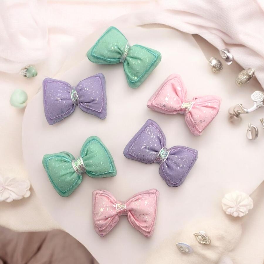 【T-523】うさぎ付きヘアリボン　ゆめかわリボン　キッズリボン　ハンドメイド うさぎドーナツ♡ ゆめかわ チュールリボン ツイン ハンドメイド