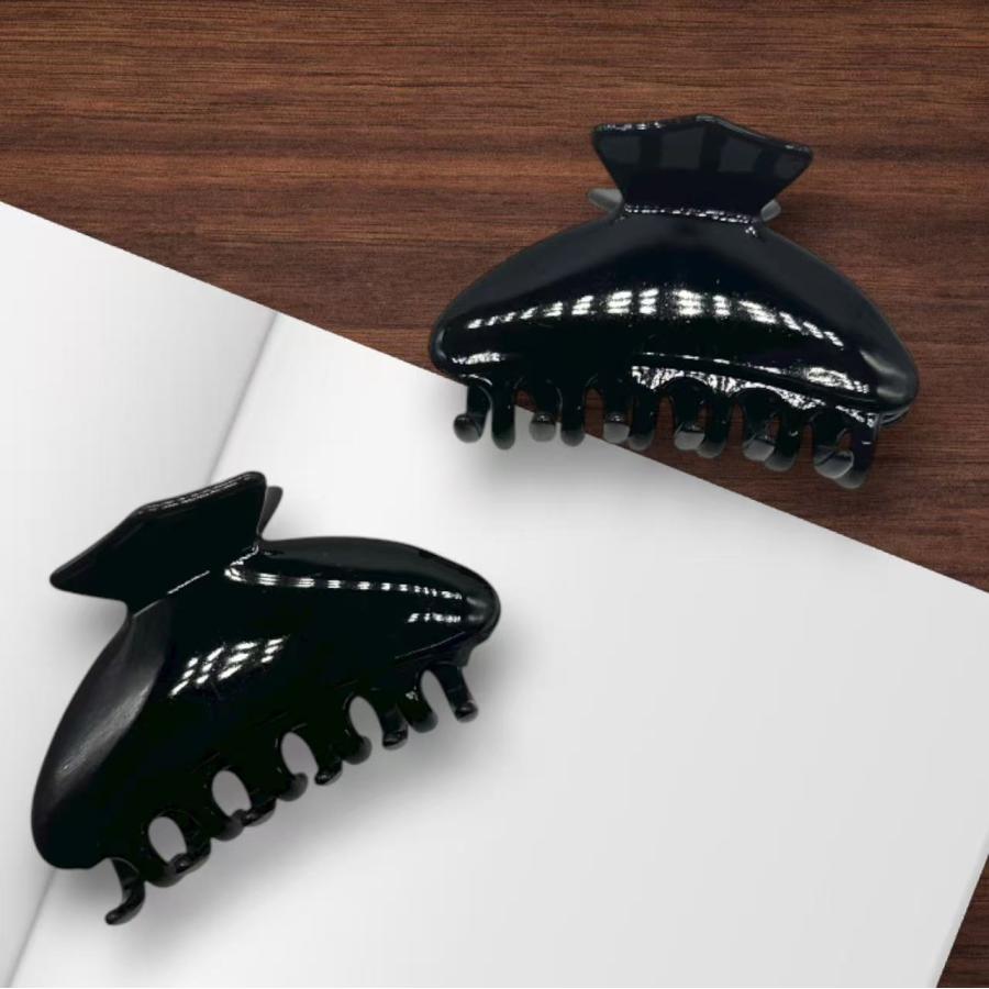 ヘアクリップ　ブラック ヘアクリップ バンスクリップ リボン 黒 : EUREKAショップ - 通販