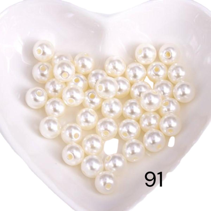 アクリルパール 8mm 穴あり 約40個 ハンドメイド 手芸材料 パーツ 素材 