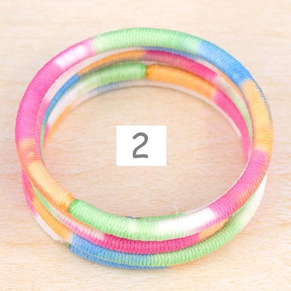 ヘアゴム リングゴム 金具なし 段染め カラフル 4mm 1本売り 特大