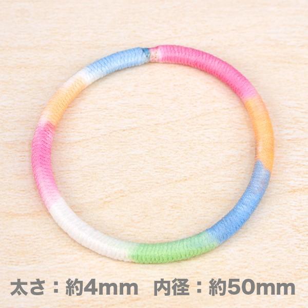 ヘアゴム リングゴム 金具なし 段染め 4mm ラメ入り 1本売り 特大