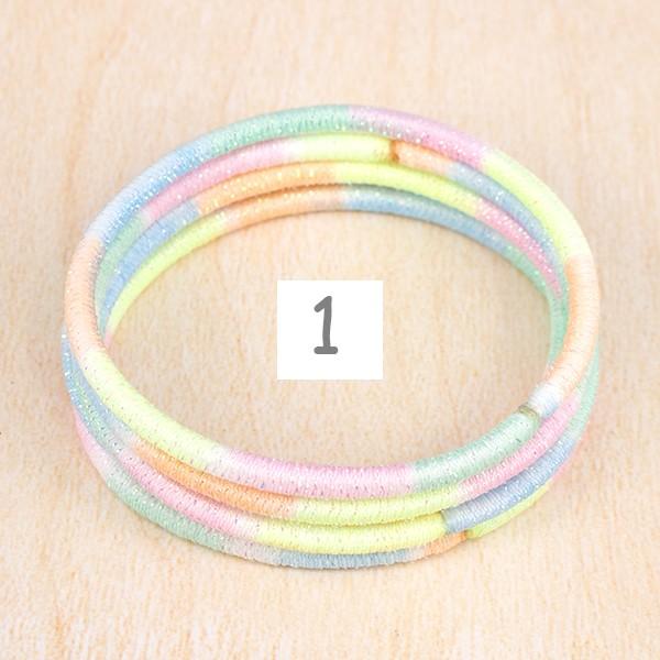 ヘアゴム リングゴム 金具なし 段染め 3mm ラメ入り 1本売り 大