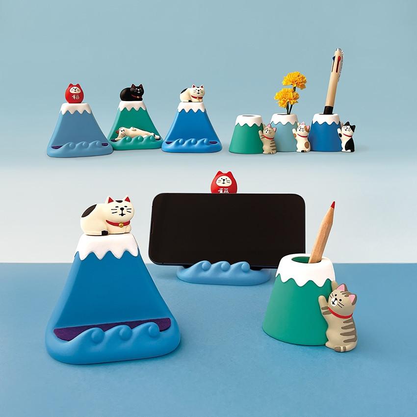 DECOLE（デコレ） 富士山でつめとぎ ペンスタンド(三毛猫) 富士山と