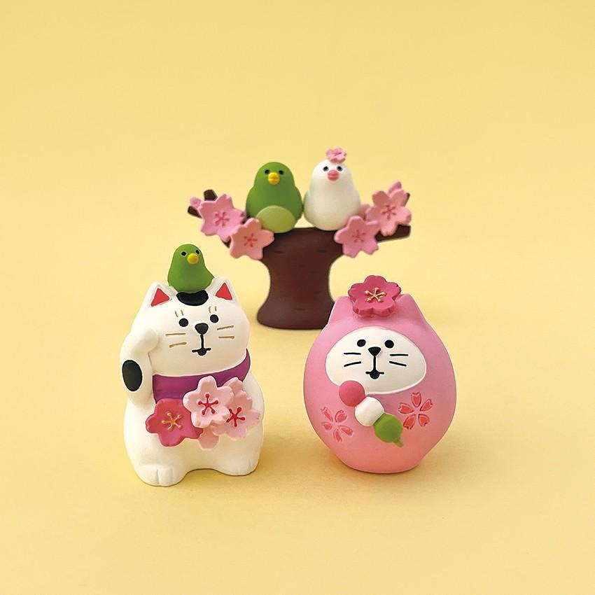 DECOLE（デコレ） 花見団子猫だるま しあわせ、まんぷく、お花見会