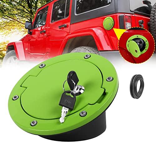 ジープラングラー20072018 JK&Unlimited用JeCar Fuel Filler Door Locking Gas Cap Cover外装アクセサリー緑 B0B2PFSLF2