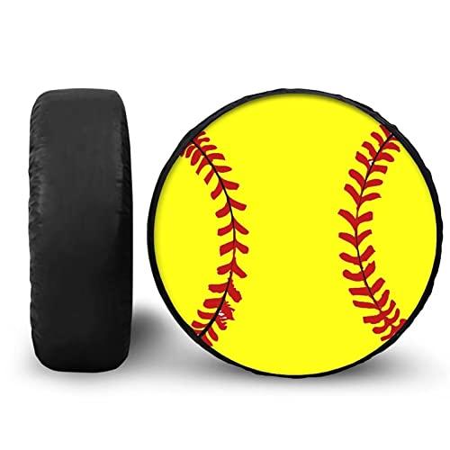 HUISEFORおかしなスペアタイヤカバーホイールプロテクター、ソフトボールデザイン丈夫なトラベルホイールカバー防水タイヤプロテクター