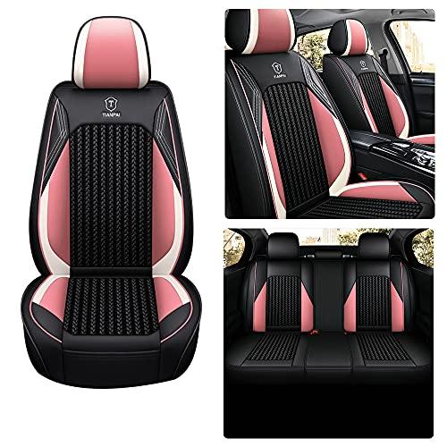 日本最大の BPOOBP for Hyundai Genesis Car Seat Covers Full Set PU Leather All-Weather Seat Cushion， Pink