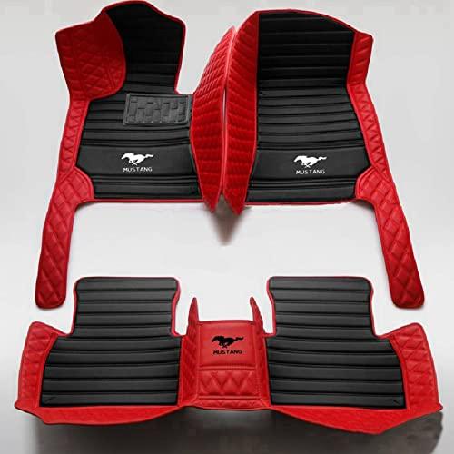 Ford Mustang 20112014 2012 2013カスタムノンスリップカーフロアマット防水オールウェザー高級革滑り止めフル