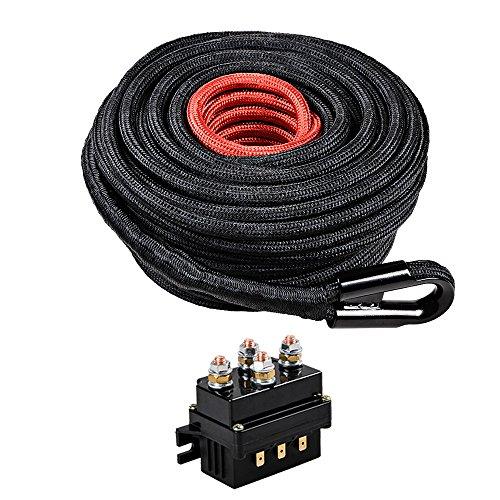 AMOPACORP 85 ft 3/8 Inch Synthetic Winch Rope Heat Rock Guard 20500 LB