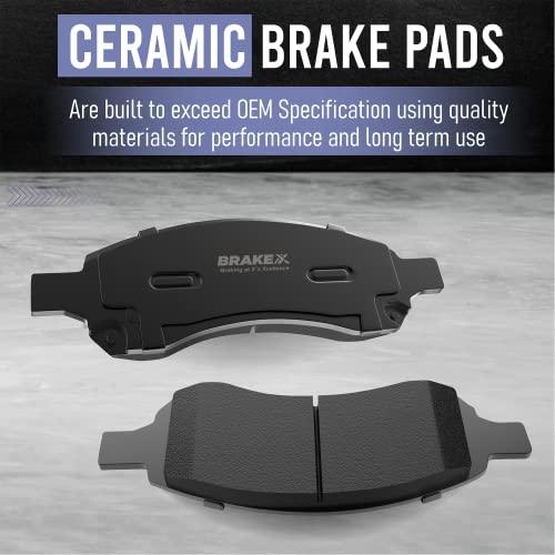 オンラインで最も安い 【リア】 Brake X Advanced X Replacement Disc Rotors and Premium Ceramic Brake Pads Kit|6本セット|Honda Civic 1.8 2006-2015用