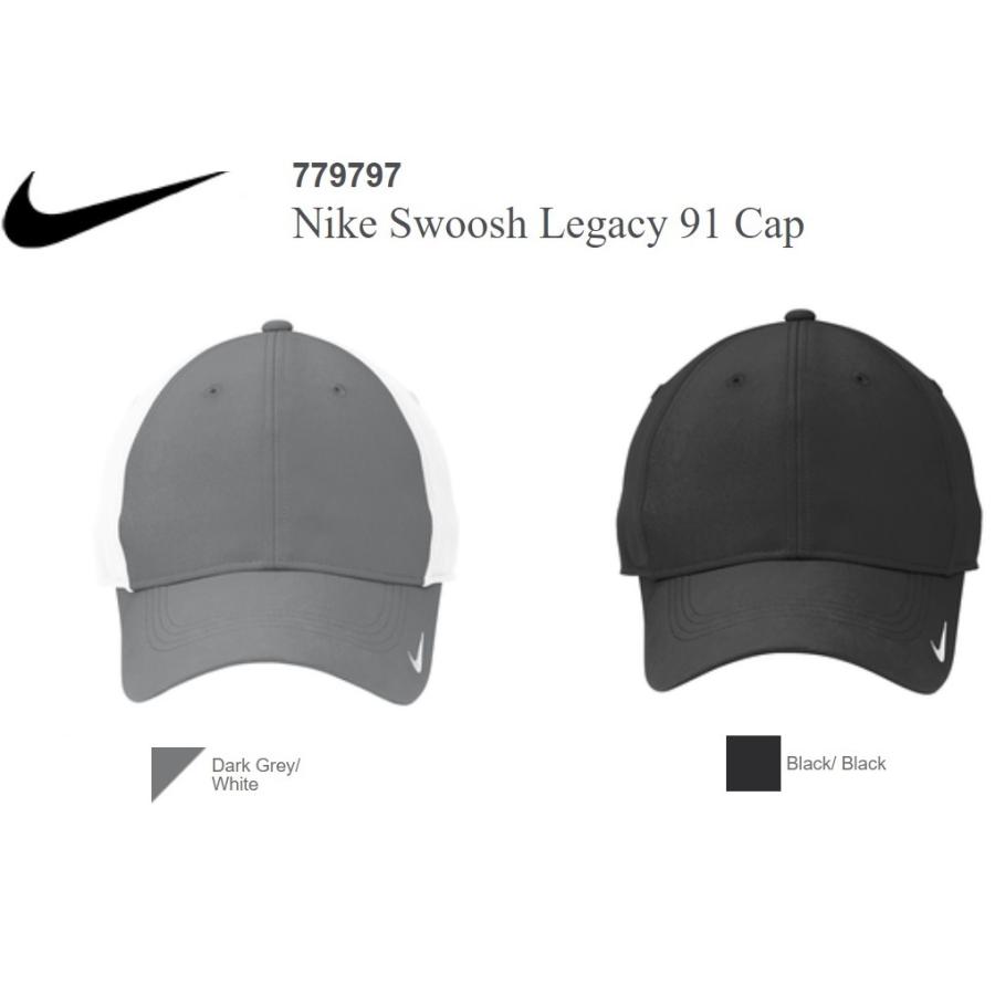 Nike DRI-FIT SWOOSH  LEGACY 91 CAP ＃779797　DK GRY/WHITE・BLK/BLK｜cheerful-sports｜02