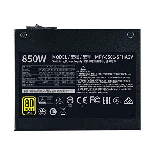 Cooler Master フルモジュラー式 850W SFX PC電源ユニット V850 SFX GOLD 日本製コンデンサ100%使用 10 SFX 850W ブラック 1ケーブル