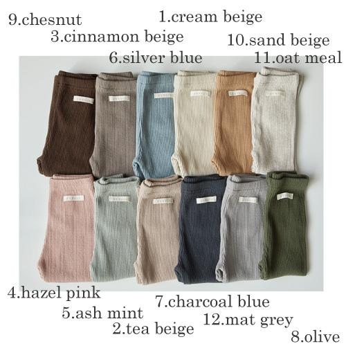 リブ レギンス | etrois エトロワ | 韓国製 ベビー キッズ 韓国子供服 くすみカラー 10分丈 お揃い 赤ちゃん 男の子 女の子 春秋冬 1歳 2歳 3歳 4歳 5歳 |  | 24