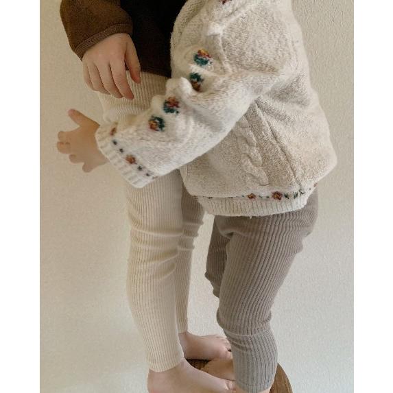 リブ レギンス | etrois エトロワ | 韓国製 ベビー キッズ 韓国子供服 くすみカラー 10分丈 お揃い 赤ちゃん 男の子 女の子 春秋冬 1歳 2歳 3歳 4歳 5歳 |  | 14