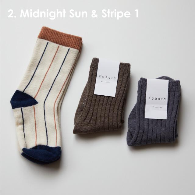 靴下 ソックス | etrois エトロワ 3pack socks 3枚セット | クルー丈 キッズ ベビー 新生児 男の子 女の子 2歳−4歳 保育園 入園準備 チェック ストライプ |  | 12