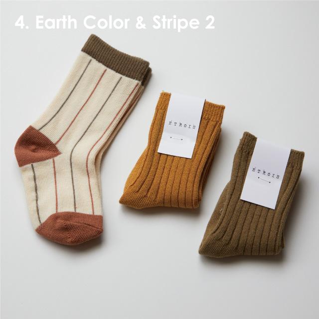 靴下 ソックス | etrois エトロワ 3pack socks 3枚セット | クルー丈 キッズ ベビー 新生児 男の子 女の子 2歳−4歳 保育園 入園準備 チェック ストライプ |  | 19