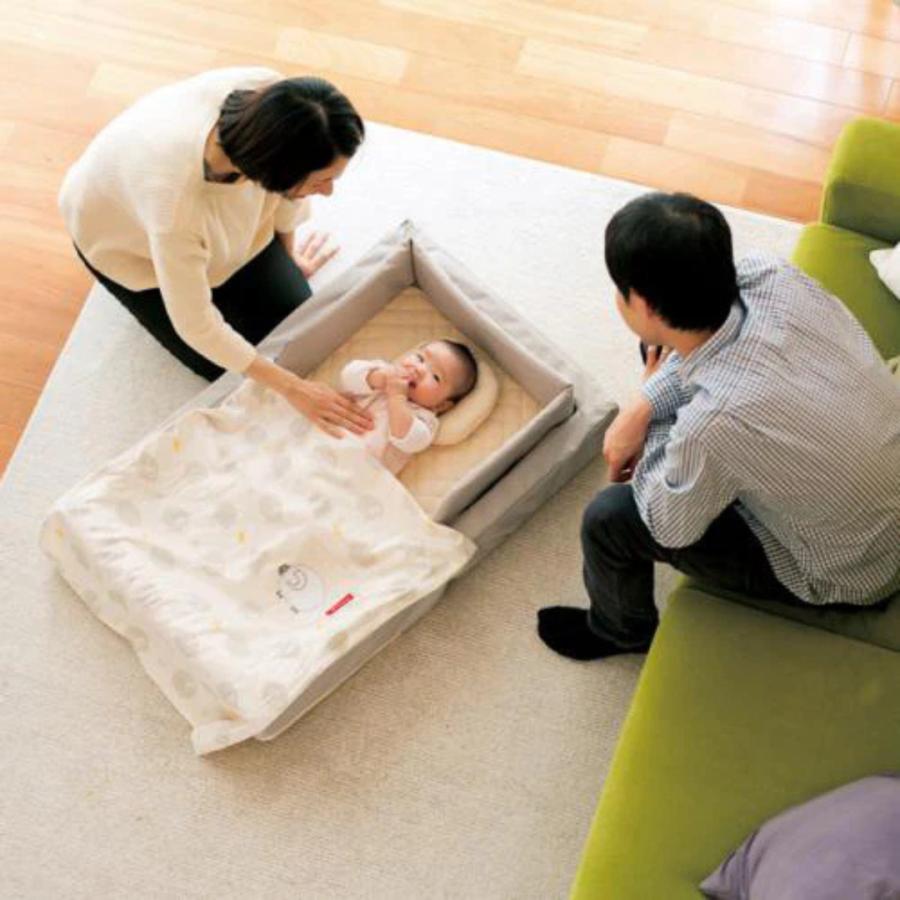 ベビーベッド 折りたたみ 持ち運び  | 【公式販売店】farska ファルスカ コンパクトベッドライト | 添い寝 グレー/ネイビー グランドール 里帰り 出産準備 | farska | 18