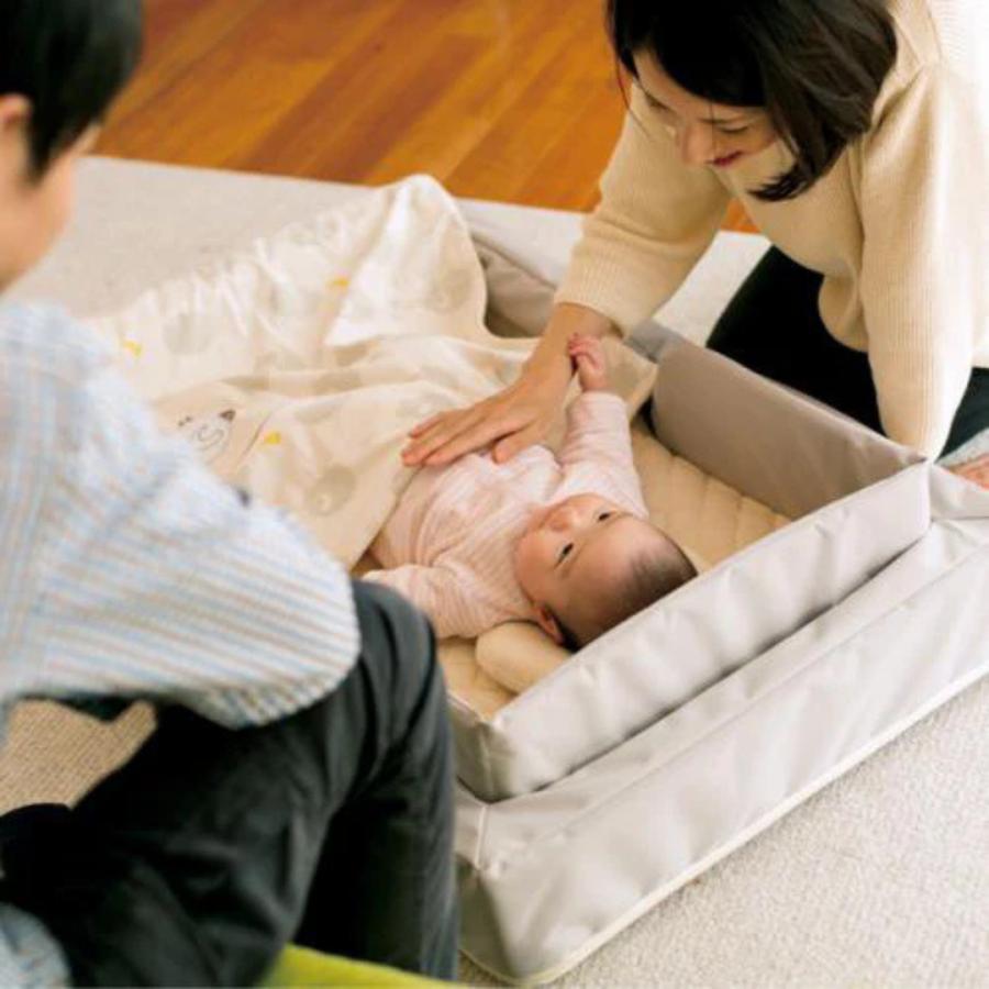 ベビーベッド 折りたたみ 持ち運び  | 【公式販売店】farska ファルスカ コンパクトベッドライト | 添い寝 グレー/ネイビー グランドール 里帰り 出産準備 | farska | 04