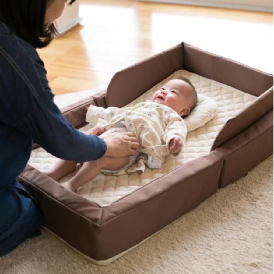 ベビーベッド 折りたたみ 持ち運び  | 【公式販売店】farska ファルスカ コンパクトベッドフィット [オーガニック] モカ | 添い寝 持ち運び 里帰り 出産準備 | farska | 02