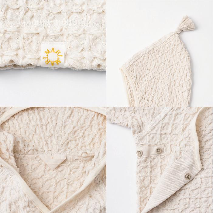 バスローブ | MARLMARL マールマール hooded bathrobe  | 名入れ刺繍 フード付きワッフルタオル おくるみ バスタオル ポンチョ お風呂 出産祝い | MARLMARL | 17