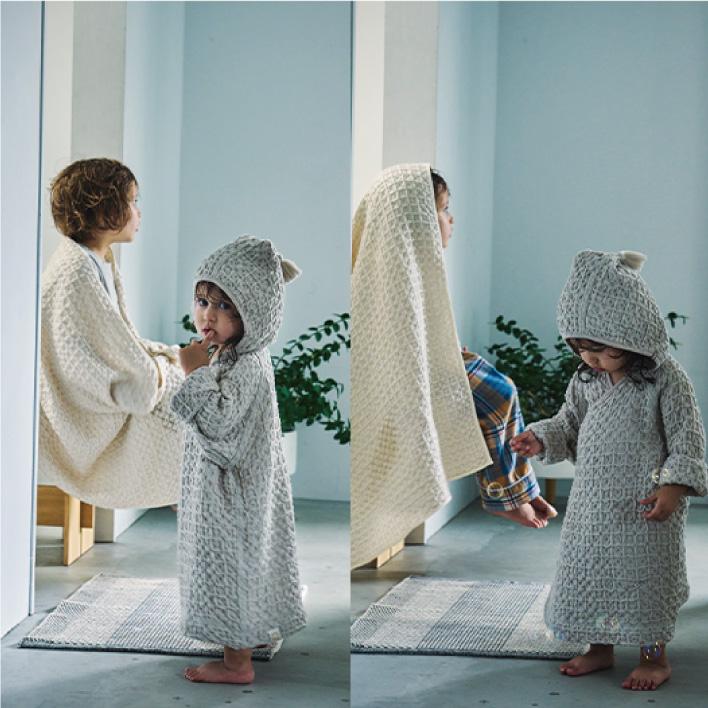 バスローブ | MARLMARL マールマール hooded bathrobe  | 名入れ刺繍 フード付きワッフルタオル おくるみ バスタオル ポンチョ お風呂 出産祝い | MARLMARL | 08