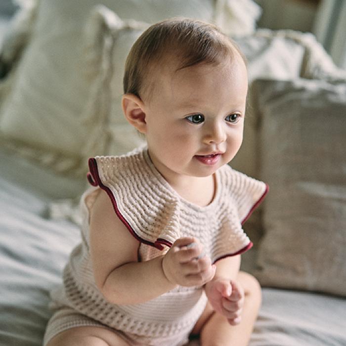 ニット ロンパース | MARLMARL マールマール knit frill rompers | サマーニット コットン 日本製 ギフト 女の子 出産祝い お誕生日 70〜80cm 0歳1歳 2歳 | MARLMARL | 09