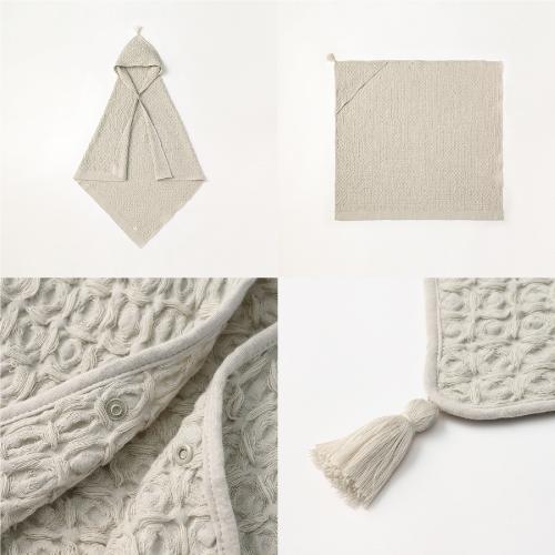 フード付き バスタオル | MARLMARL マールマール hooded towel | フードタオル 名入れ刺繍 出産祝い 男の子 女の子 新生児 ベビー ワッフルタオル おくるみ | MARLMARL | 18