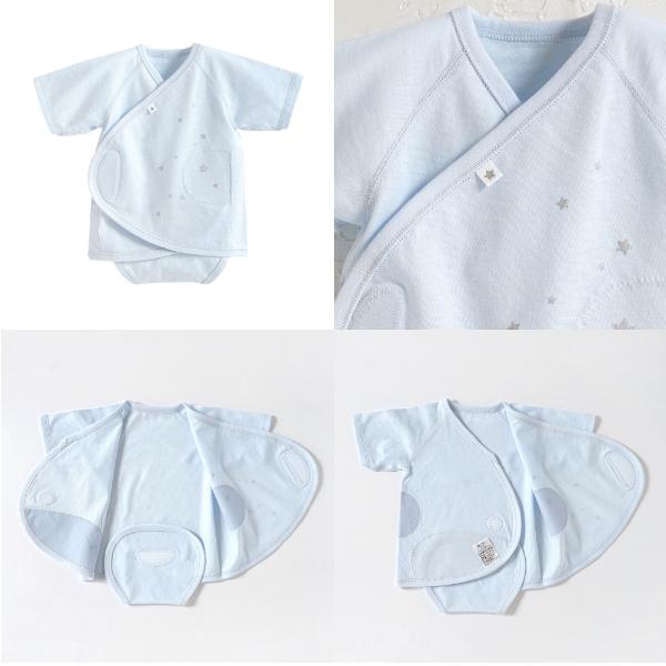 肌着 | 10mois ディモワ PATTO SATTO HADAGI [50cm 60cm] | 新生児 ベビー 赤ちゃん 出産祝い 出産準備 前開き 半袖 ボディスーツ ロンパース  日本製 | 10mois | 15