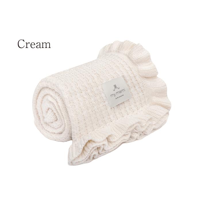 ニット ブランケット | mymemi マイメミ Bamboo Blanket -with a frill 