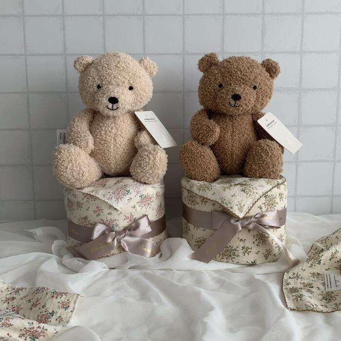 おむつケーキ | Jollein×mela-B Teddy Bear with Swaddle | 出産祝い 男の子 女の子 名入れ 刺繍 ぬいぐるみ ファーストトイ おくるみ ハンカチ メラビー |  | 05
