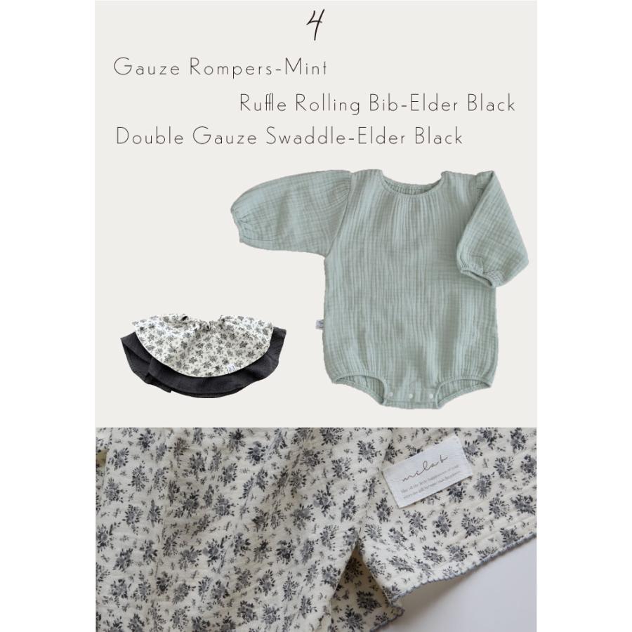 出産祝い ギフトセット | mela-B & Pitch×Coral メラビー & ピッチコーラル 3点セット | 名入れ ガーゼブランケット ビブ ロンパース おくるみ |  | 05