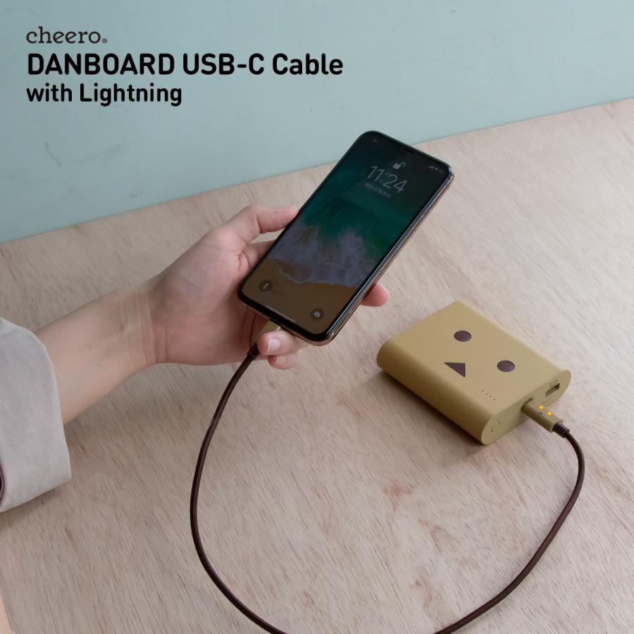 タイプC ライトニング ケーブル iPhone iPad 急速充電 データ転送 ダンボー キャラクター チーロ DANBOARD USB Cable Type-C to Lightning (100cm)｜cheeromart｜06