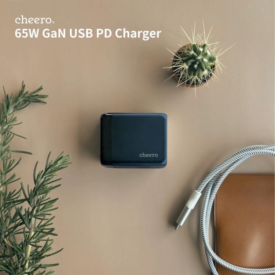USB コンセント 充電器 ACアダプター PD 充電器 タイプC 3台同時充電 チーロ cheero GAN PD 65W 3 ports AC Charger | cheero | 10