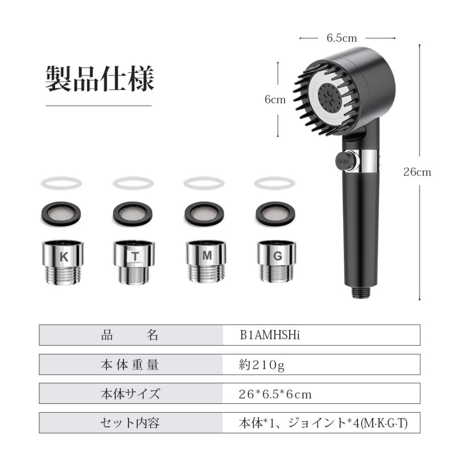 シャワーヘッド 頭皮マッサージ 節水 マイクロナノバブル 多機能 3段階