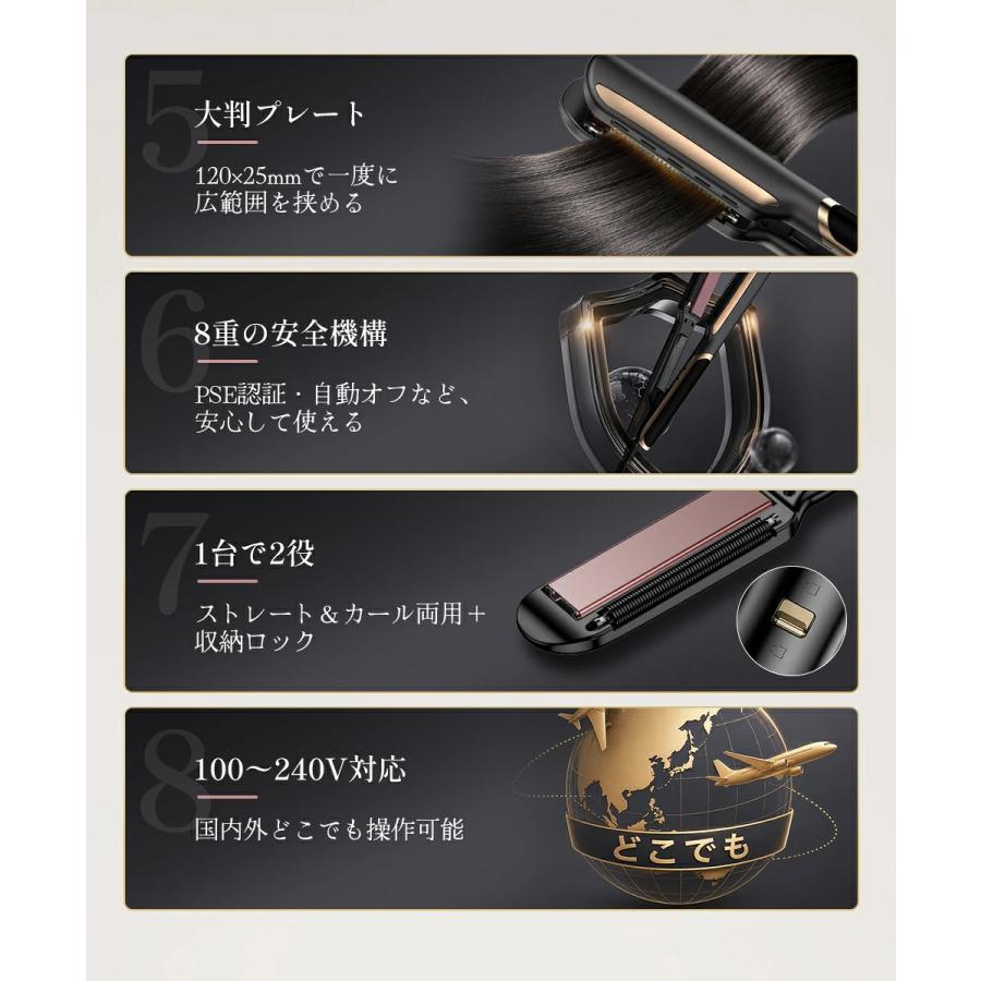 Yihai 【クーポンで3,480円】ヘアアイロン ストレート アイロン オイル