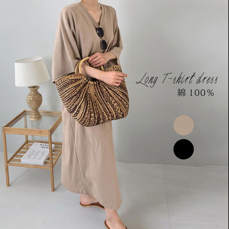 Tシャツワンピース Tシャツ ワンピース 夏ワンピース 春夏 大きいサイズ Vネック 半袖 五分袖 ゆったり Uvカット 吸水速乾 ワンピ ロング ワンピース Hop249tom Hop249 Hey Seasons 通販 Yahoo ショッピング
