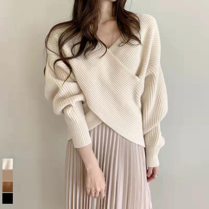 フロントカシュクールニット ニット カシュクール セーター フロントカシュクールニット ニット カシュクール セーター