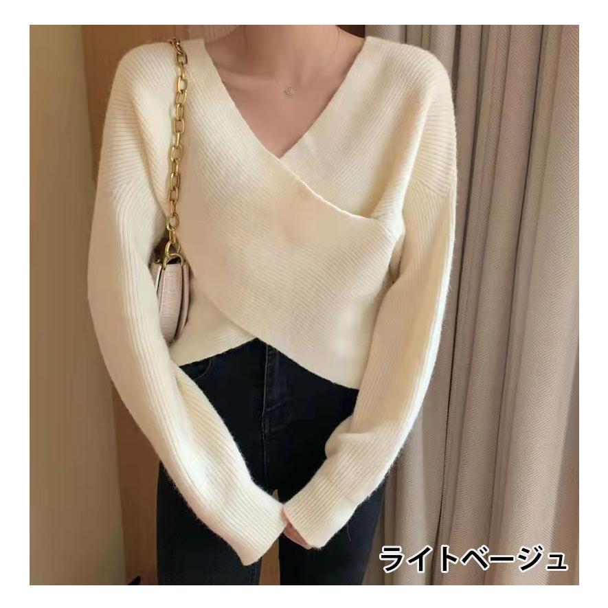 フロントカシュクールニット ニット カシュクール セーター レディース