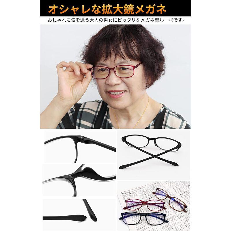 送料無料でお届けします ルーペ眼鏡 拡大鏡 メガネ型ルーペ メガネ型 