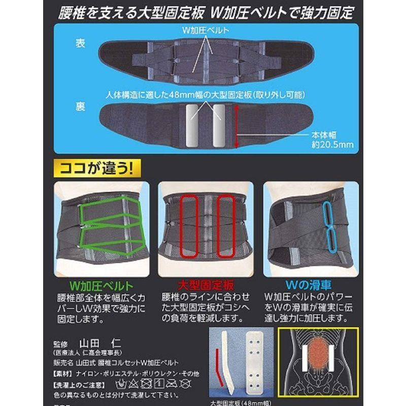 全品送料無料】 山田式 腰椎コルセットW加圧ベルト L(ウエスト対応サイズ85~105cm) サポーター