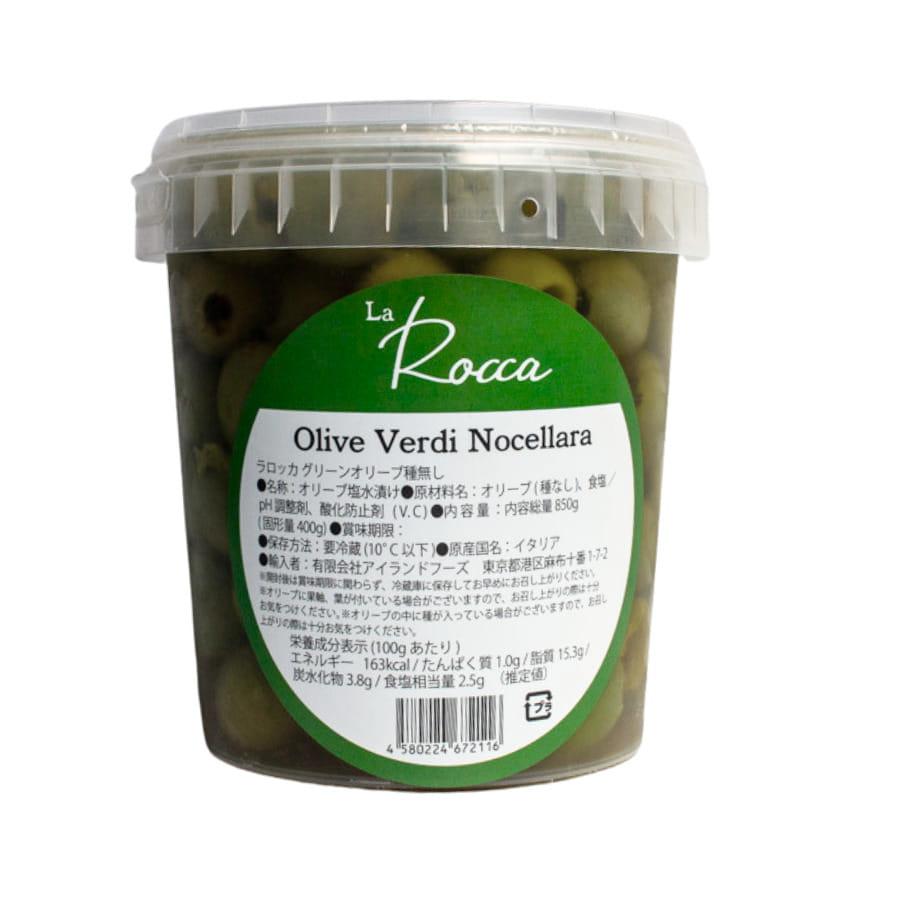 【種なし】ラ・ロッカ グリーンオリーブ 固形量400g 塩水漬け イタリア フレッシュ オリーブ おつまみ 酒の肴 パスタ ピッツァ ラロッカ |  | 05