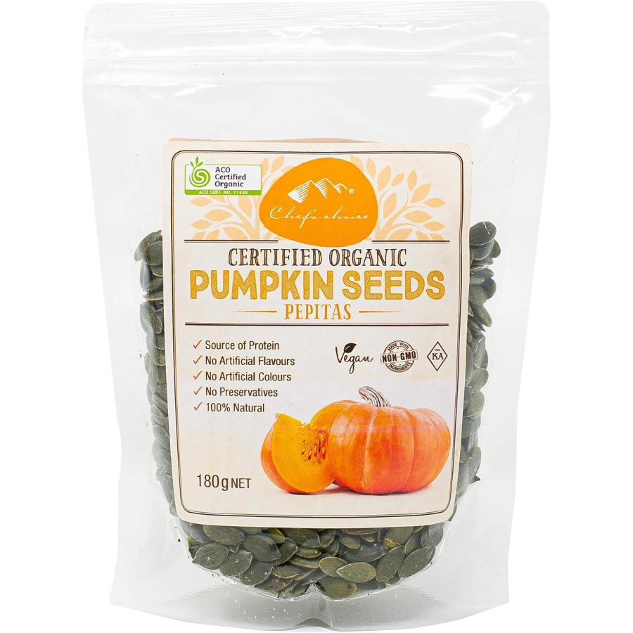 シェフズチョイス オーガニック パンプキンシード 180g_ Certified Organic Pumpkin Seed Pepitas