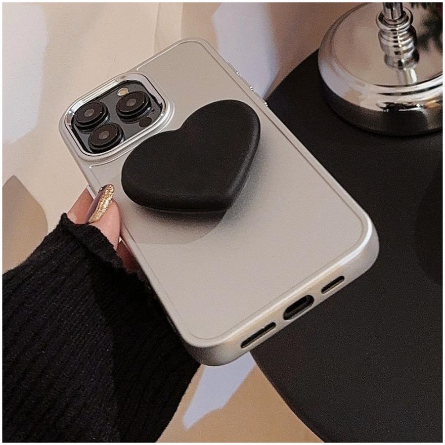 iPhone15 ケース ハート スマホグリップ付き 15Puls iPhone 14 Pro Max